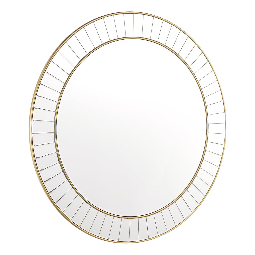 Clemence Large Round Mirror Gold Leaf by Laura Ashley