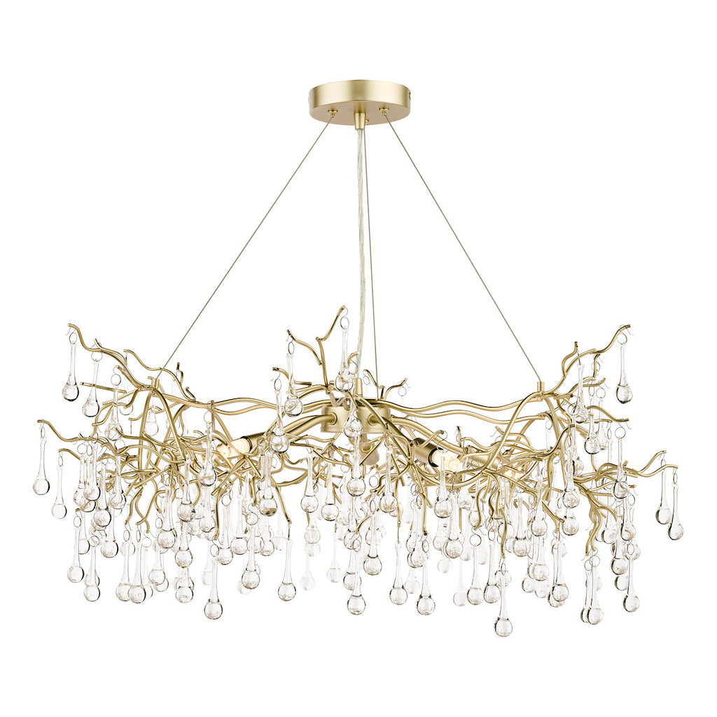 Willow 5lt Pendant Satin Champagne Crystal by Laura Ashley