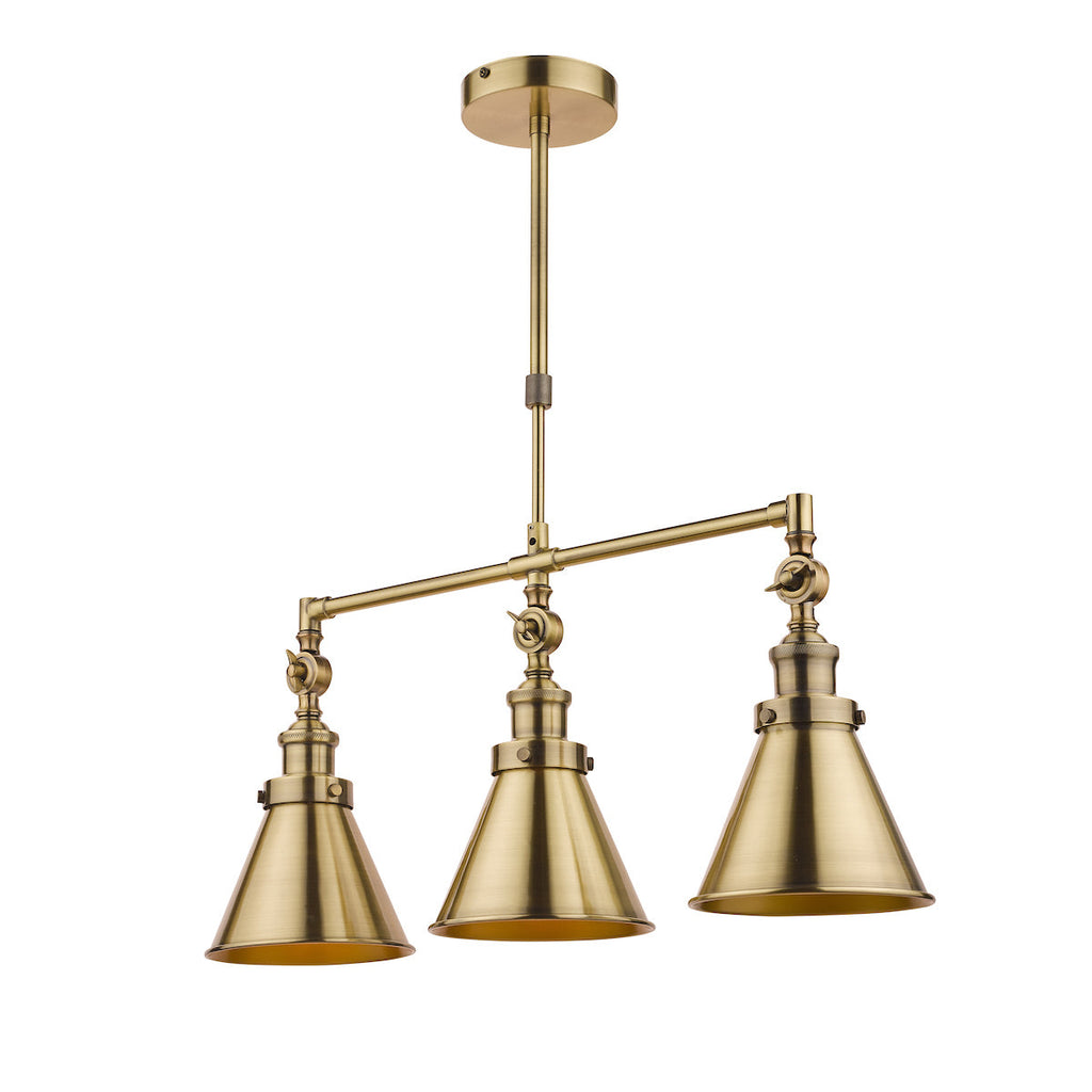 Rufus 3lt Bar Pendant Antique Brass by Laura Ashley