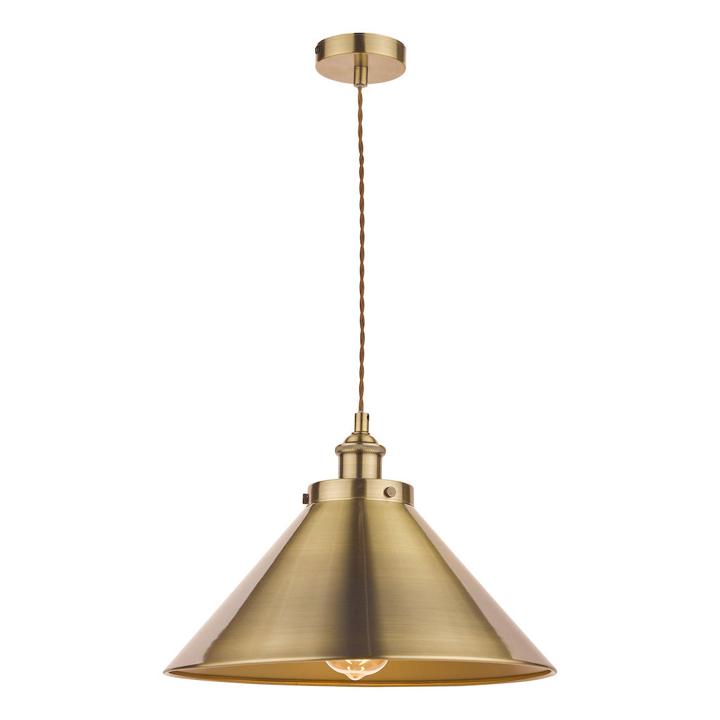 Rufus Grande Pendant Antique Brass by Laura Ashley