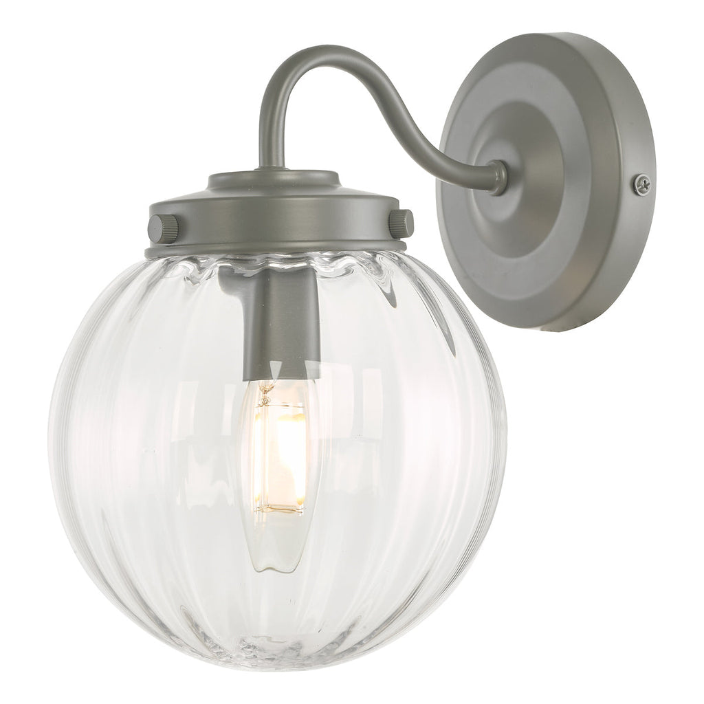 Georgie Outdoor Wall Light Matt Grey Glass IP44 by Laura Ashley