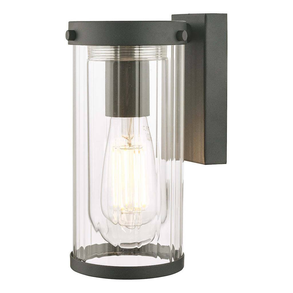 Arthur Outdoor Wall Light Matt Black Glass IP44 by Laura Ashley