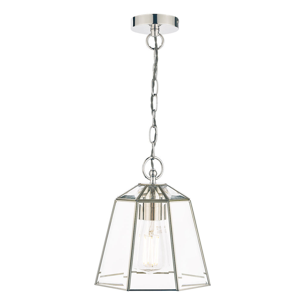 Clayton Pendant Polished Silver Glass by Laura Ashley