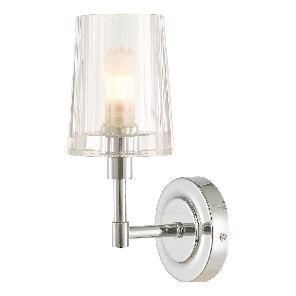 Blake Bathroom Wall Light Crystal Polished Chrome IP44 by Laura Ashley