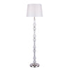 Bradshaw Floor Lamp Polished Nickel & Ribbed Glass With Shade by Laura Ashley