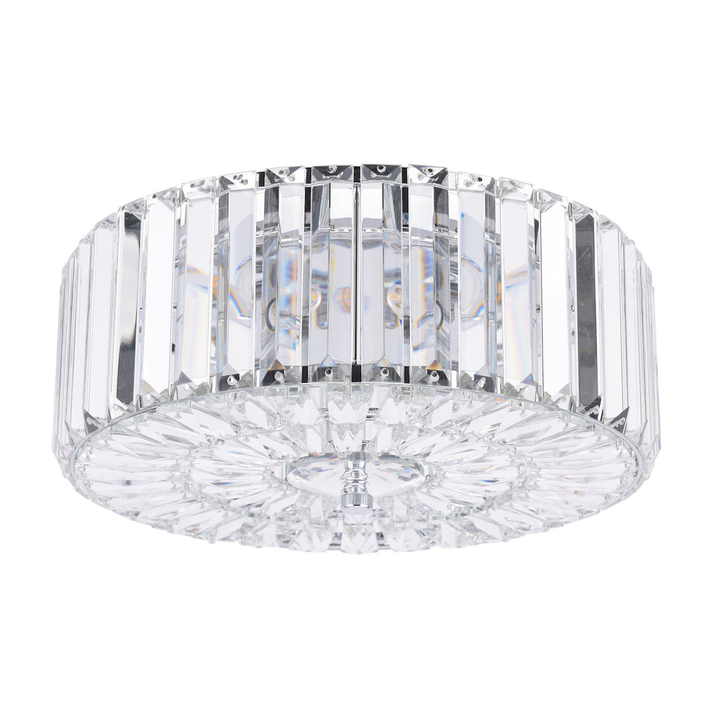 Fernhurst Polished Chrome Flush 3 Light Art Deco Ceiling Light by Laura Ashley