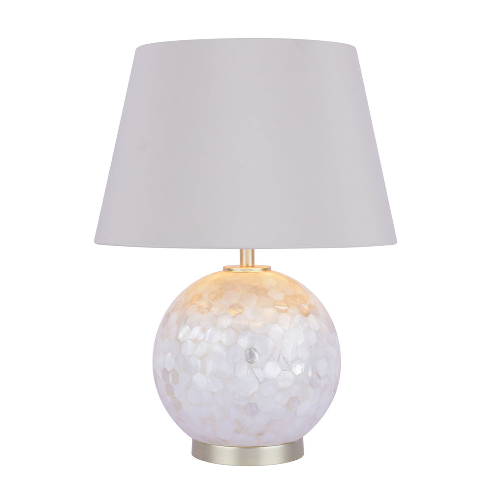 Mathern Table Lamp Cream Shell & Champagne With Shade by Laura Ashley