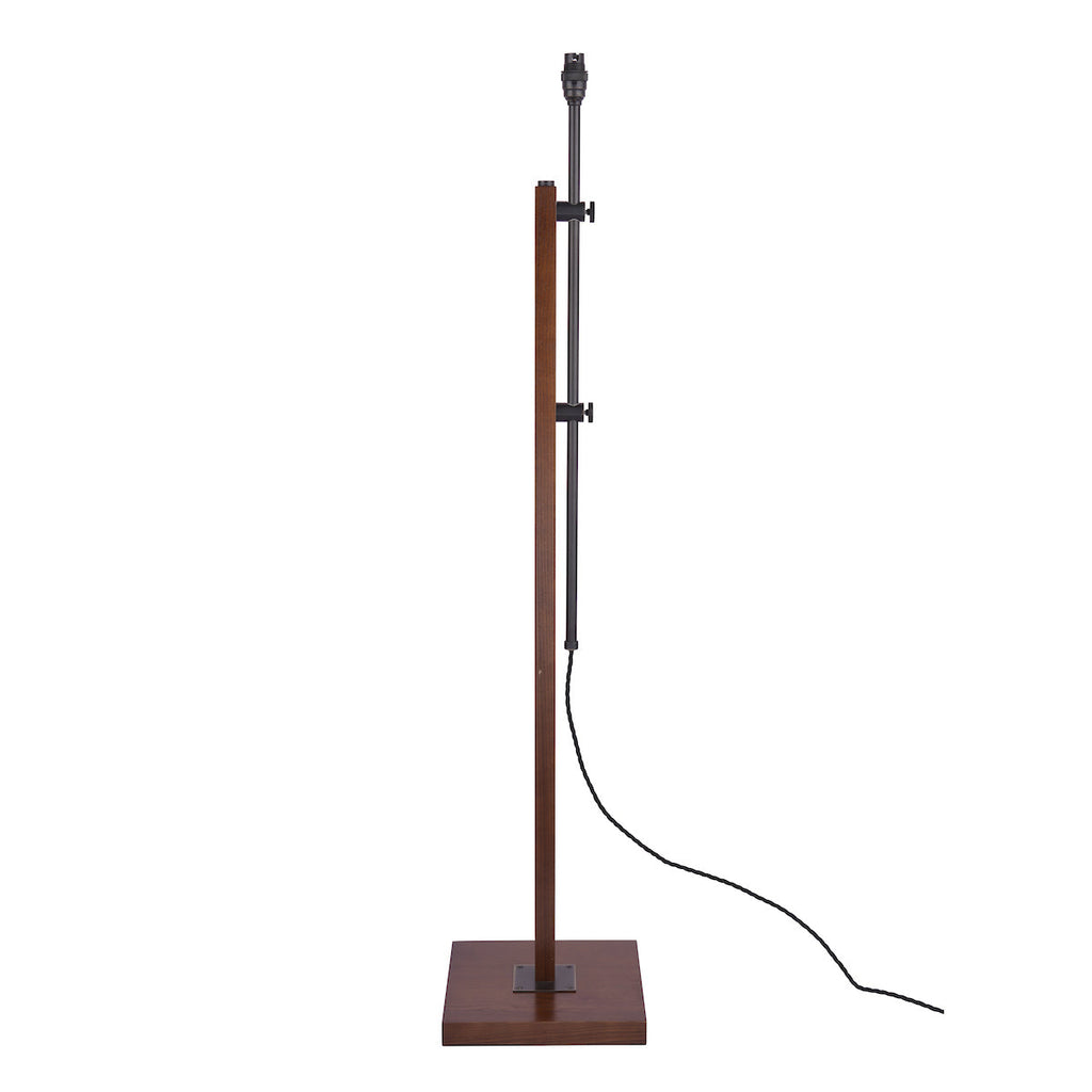 Burdale Adjustable Floor Lamp Dark Wood & Industrial Brass Base Only by Laura Ashley