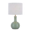 Padley Table Lamp Green Ceramic & Antique Brass With Shade by Laura Ashley