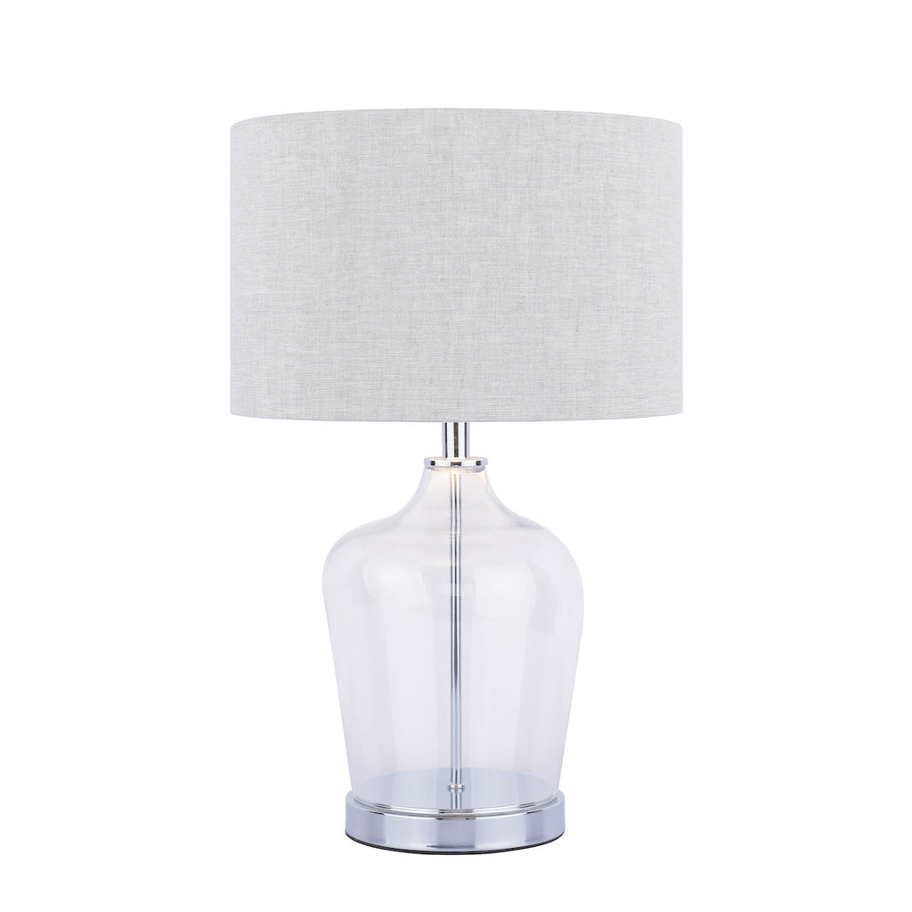Ockley Touch Table Lamp Polished Chrome & Glass With Shade by Laura Ashley