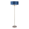 Sorrento 3 Light Floor Lamp Antique Brass & Blue Shade by Laura Ashley