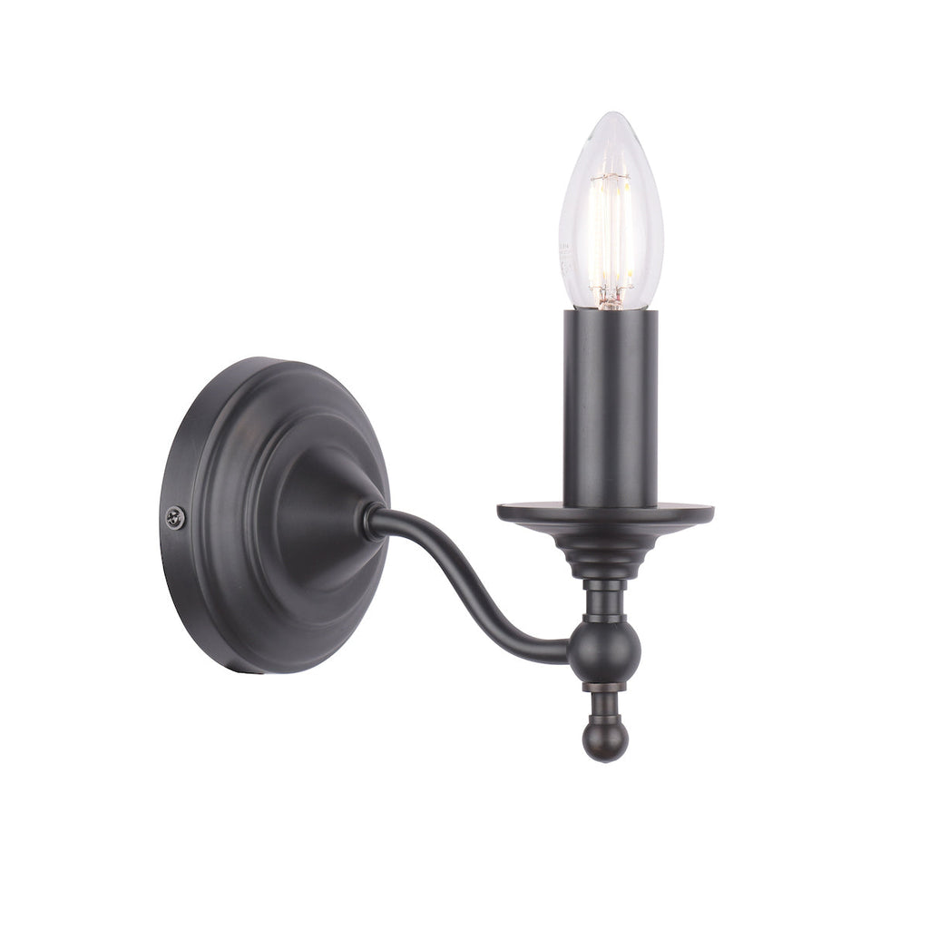 Ludchurch Single Wall Light Industrial Black  by Laura Ashley