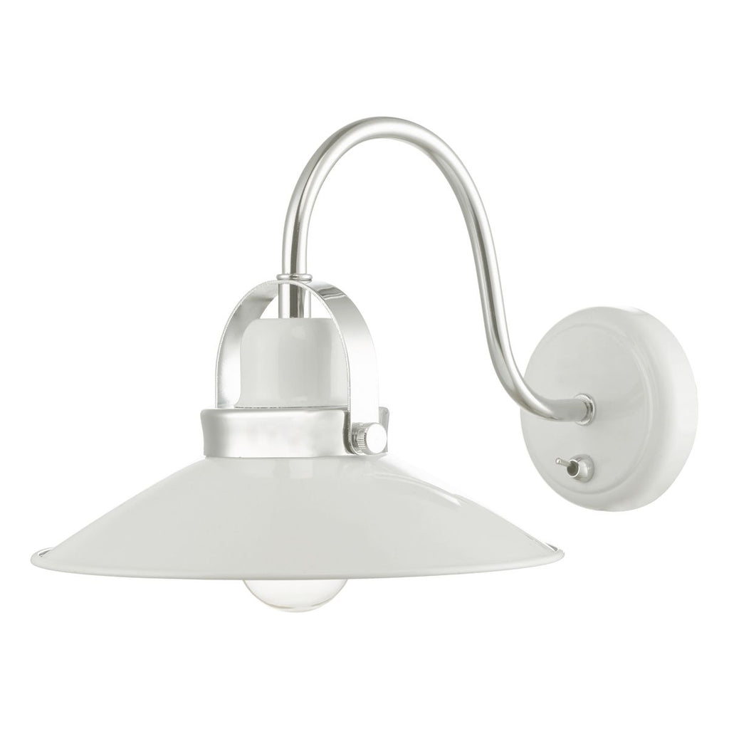 Liden Wall Light White and Polished Chrome by Dar Lighting