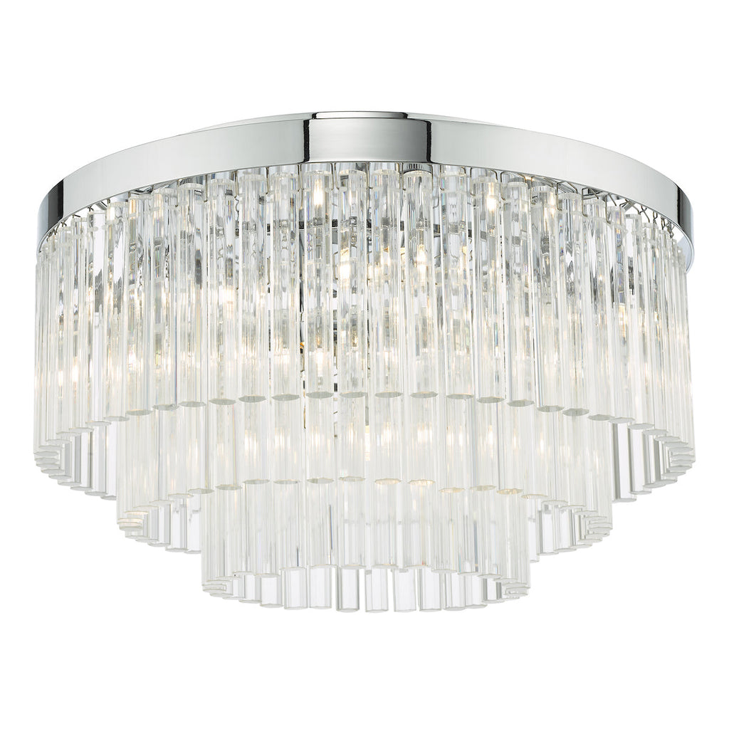 dar-lighting-Logan-5-Light-Flush-Polished-Chrome-Glass