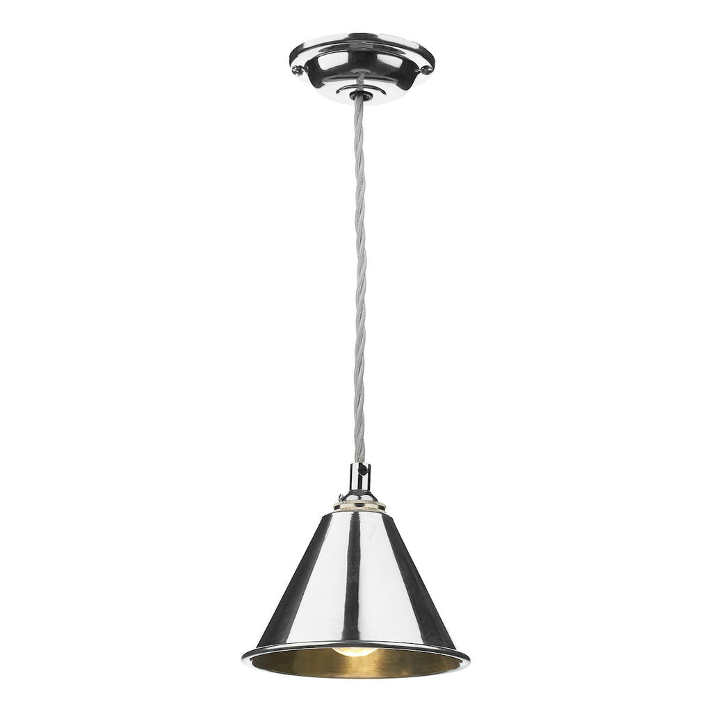 LONDON Single pendant in polished chrome by David Hunt Lighting