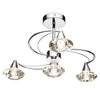 Luther 4 Light Semi Flush complete with Crystal Glass Polished Chrome by Dar Lighting