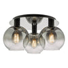 dar-lighting-Lycia-3-Light-Flush-Matt-Black-Smoked-Ombre-Glass