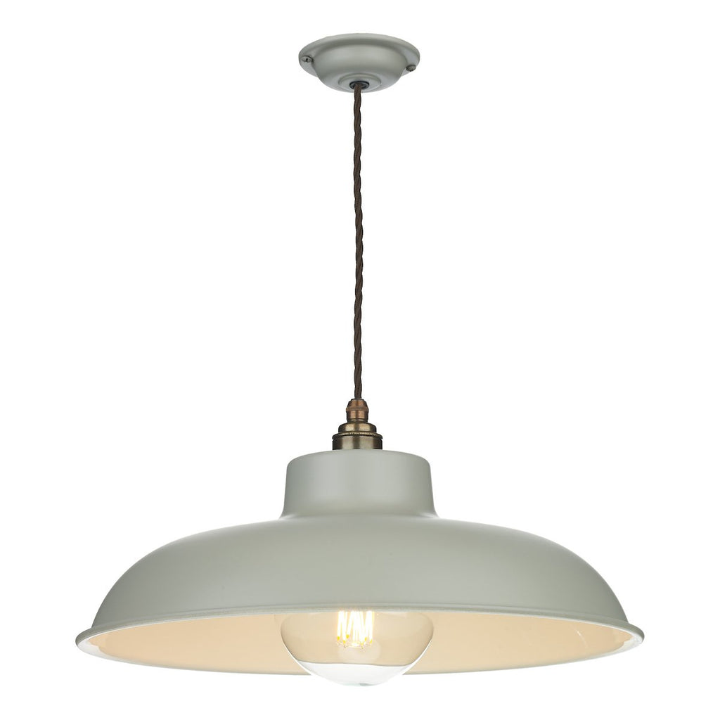 METRO Single pendant in powder grey by David Hunt Lighting