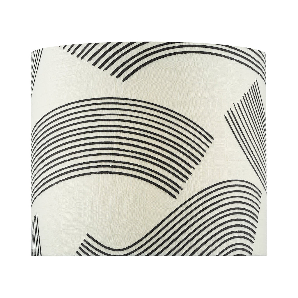 dar-lighting-Miho-Cream-and-Black-Patterned-Linen-Cylinder-Shade-34cm