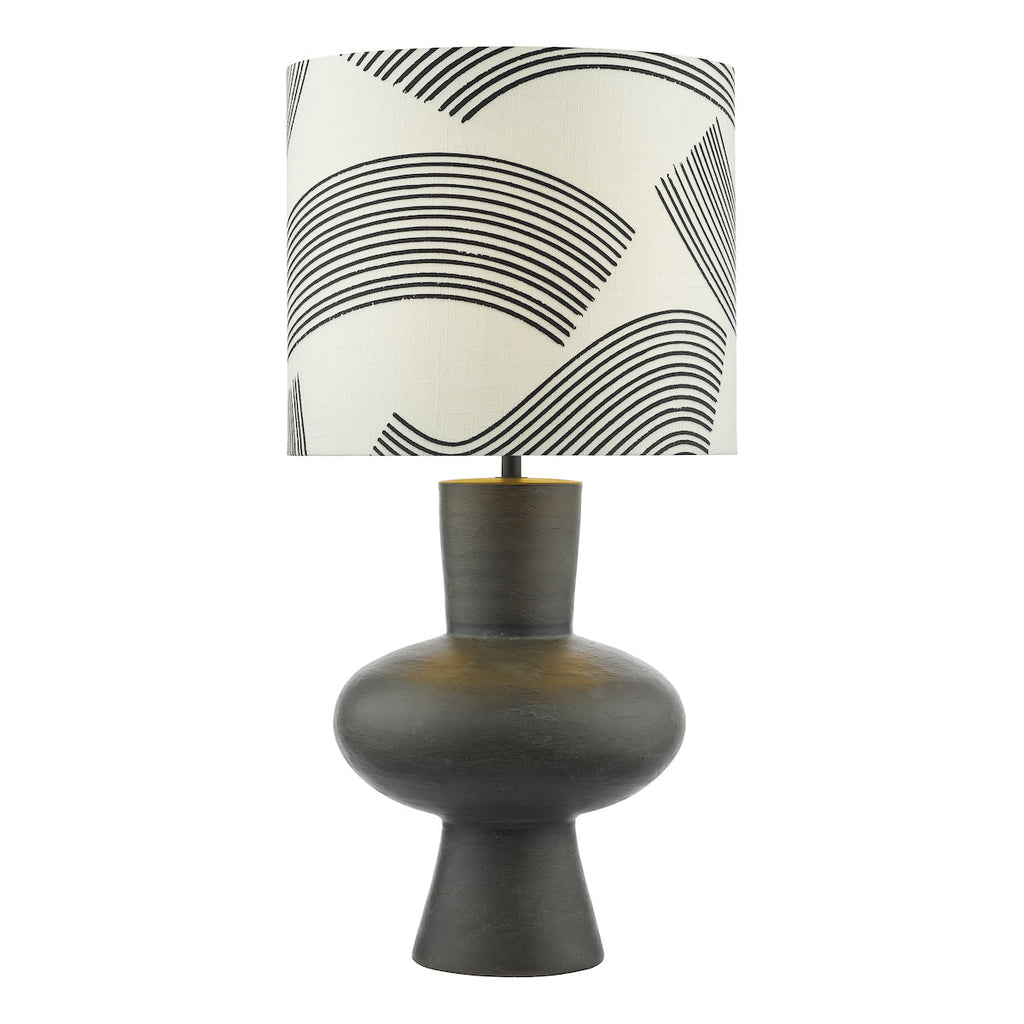 dar-lighting-Miho-1-Light-Table-Lamp-Black/Bronze-With-Shade