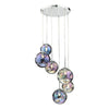 dar-lighting-Mira-6-Light-Cluster-Pendant-Polished-Chrome-Iridised-Glass