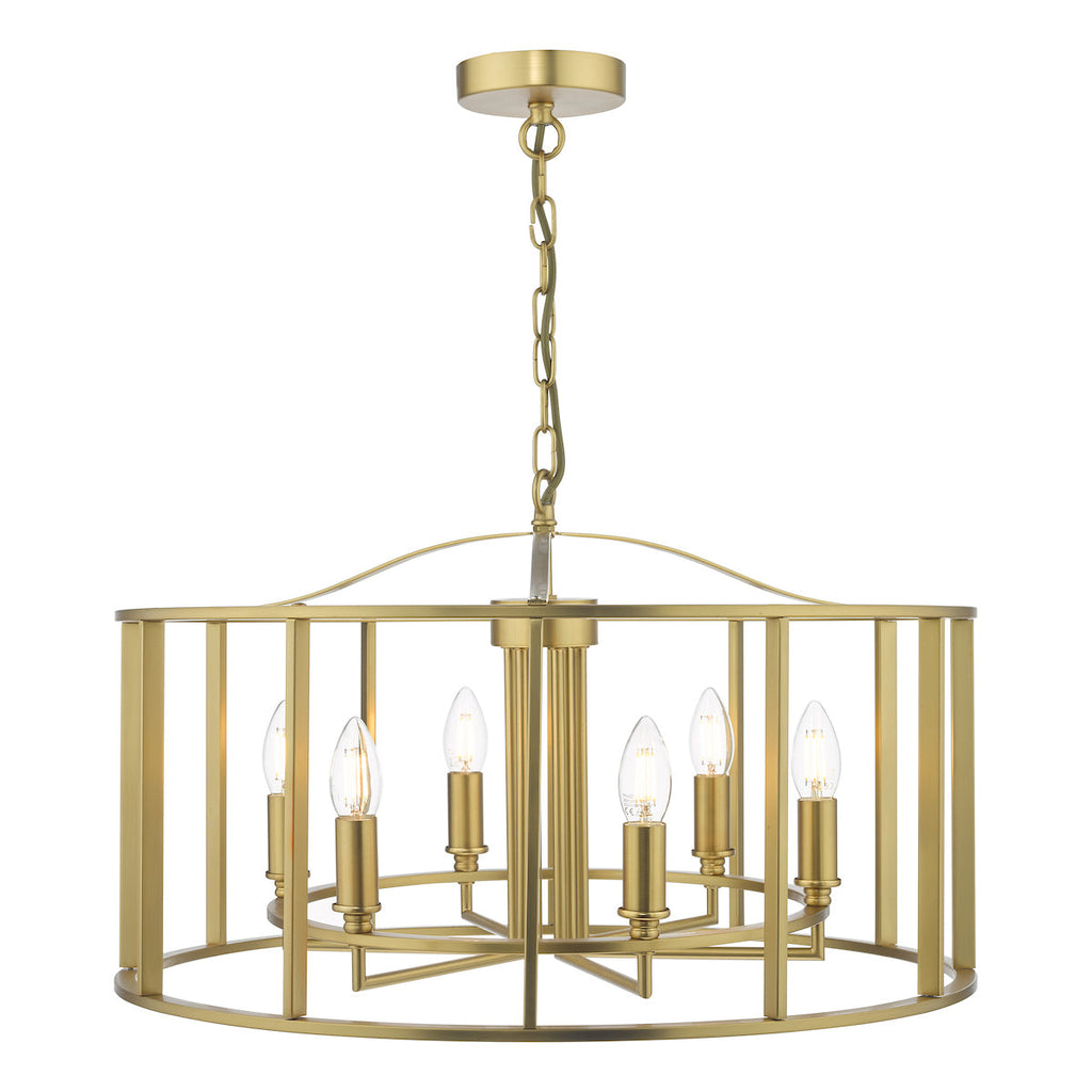 dar-lighting-Myka-6-Light-Pendant-Brushed-Bronze