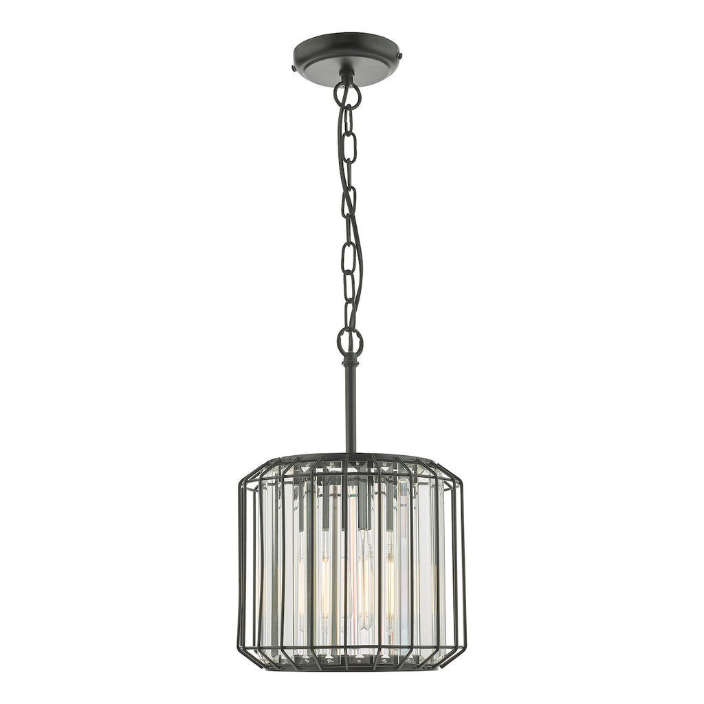 dar-lighting-Naeva Pendant Satin Black & Crystal