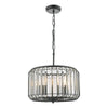 dar-lighting-Naeva 3 Light Pendant Satin Black Crystal