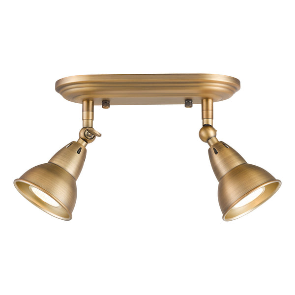 dar-lighting-Nathaniel 2 Light Plate Spotlight Aged Brass