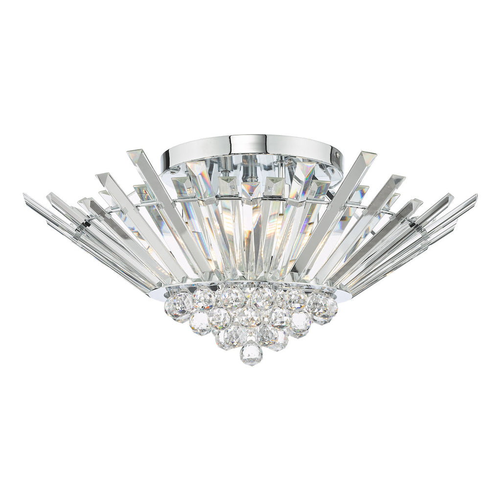 dar-lighting-Nimbus 5 Light Flush Polished Chrome Crystal
