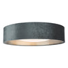 dar-lighting-Nysa 3 Light Flush Velvet Dark Grey Shade 60cm