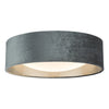 dar-lighting-Nysa 2 Light Flush Velvet Dark Grey Shade 40cm