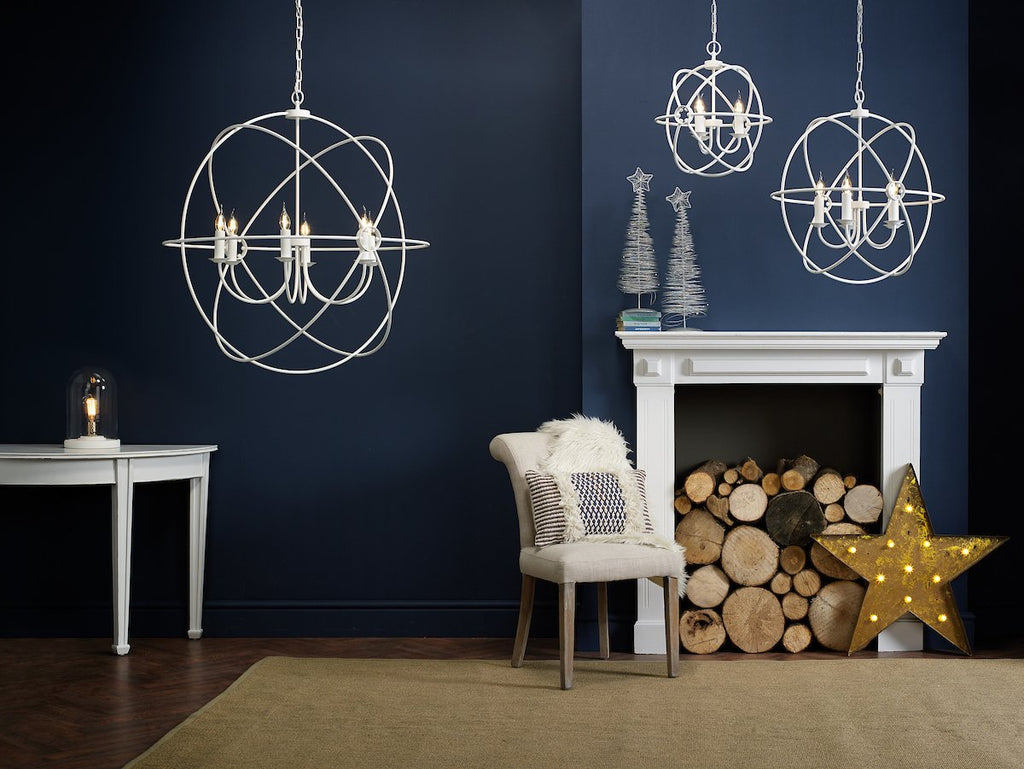 Orb 8 Light 1200mm Pendant Cotswold Cream by David Hunt Lighting