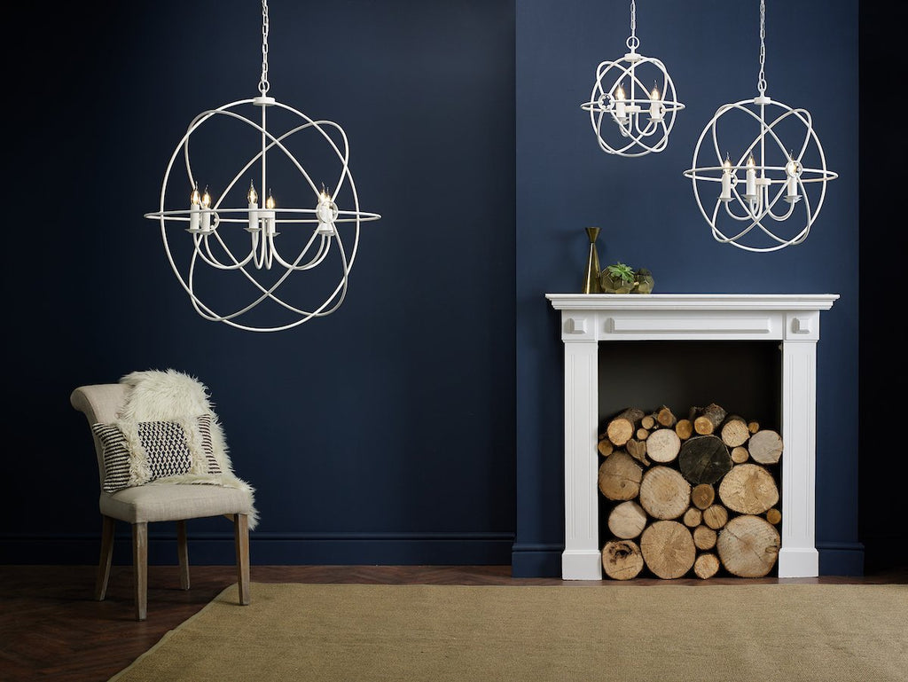 Orb 5 Light 600mm Pendant Cotswold Cream by David Hunt Lighting