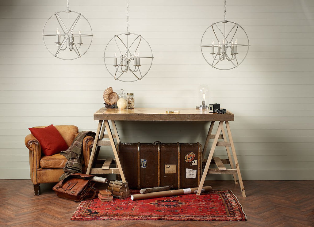 Orb 5 Light 600mm Pendant Powder Grey by David Hunt Lighting