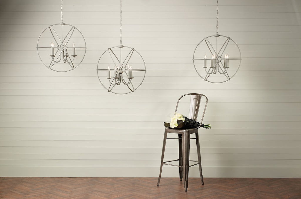Orb 8 Light 1200mm Pendant Powder Grey by David Hunt Lighting