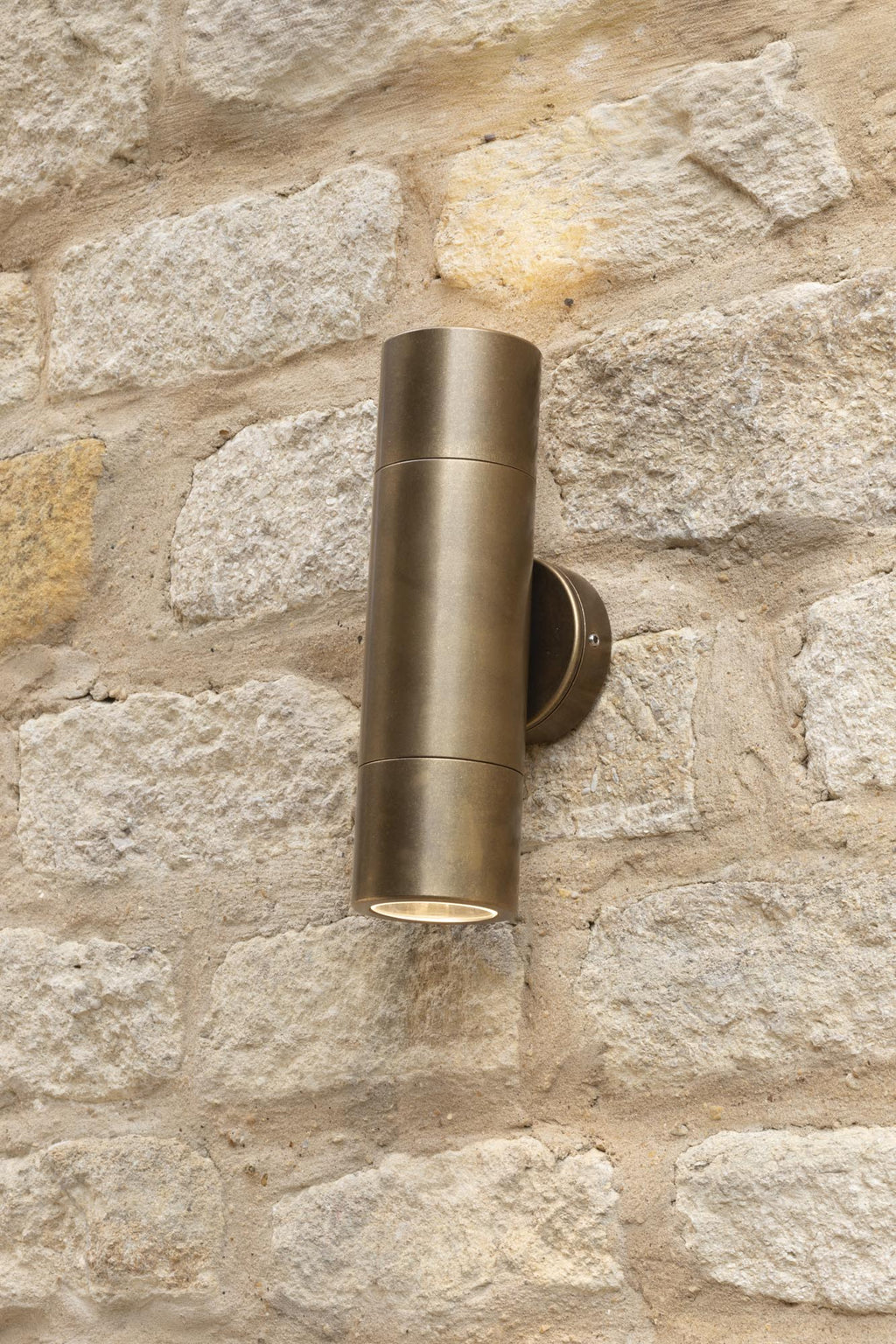 Dar Lighting - Ortega 2 Light Up & Down Wall Light Antique Brass IP65