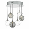 Quinn 6lt Semi Flush Polished Chrome With Smoked & Clear Glass by Dar Lighting
