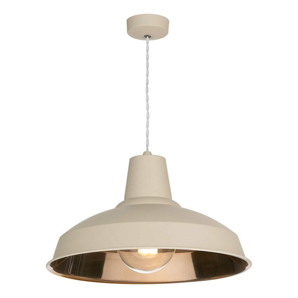 Reclamation 1 Light Pendant Cotswold Cream Copper by David Hunt Lighting