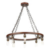 Saddler 8 Light Cartwheel Pendant by David Hunt Lighting