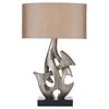 Sabre Table Lamp Silver Wooden complete with Shade SAB4332RS/X by Dar Lighting