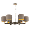 Sloane 6 Light Dual Mount Pendant in bronze comes with Bespoke shade by David Hunt Lighting