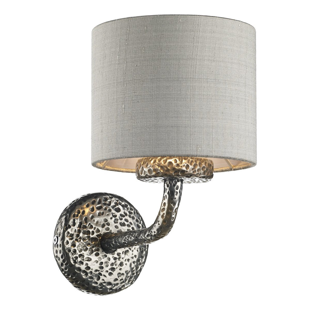 Sloane Single Wall Light in pewter comes with Bespoke shade by David Hunt Lighting