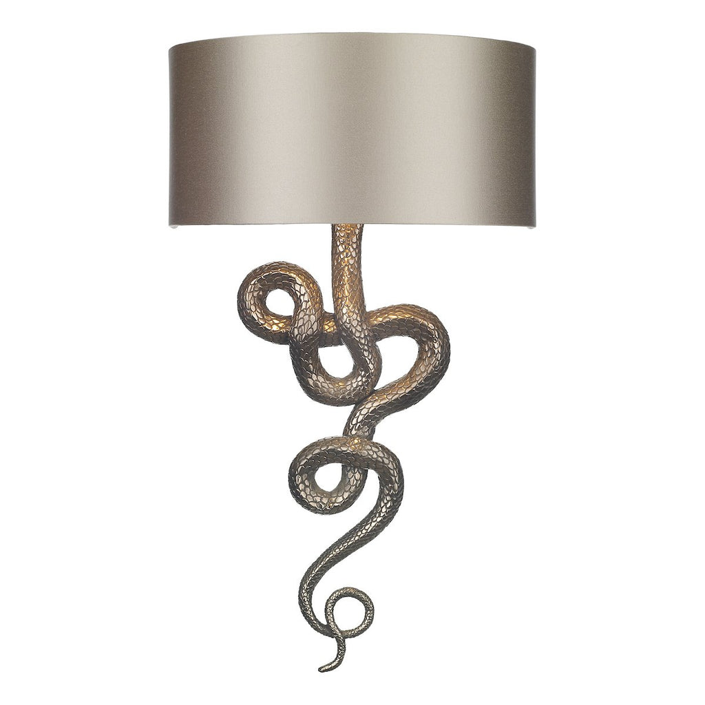 Snake Single Wall Light in bronze comes with bepoke shade by David Hunt Lighting