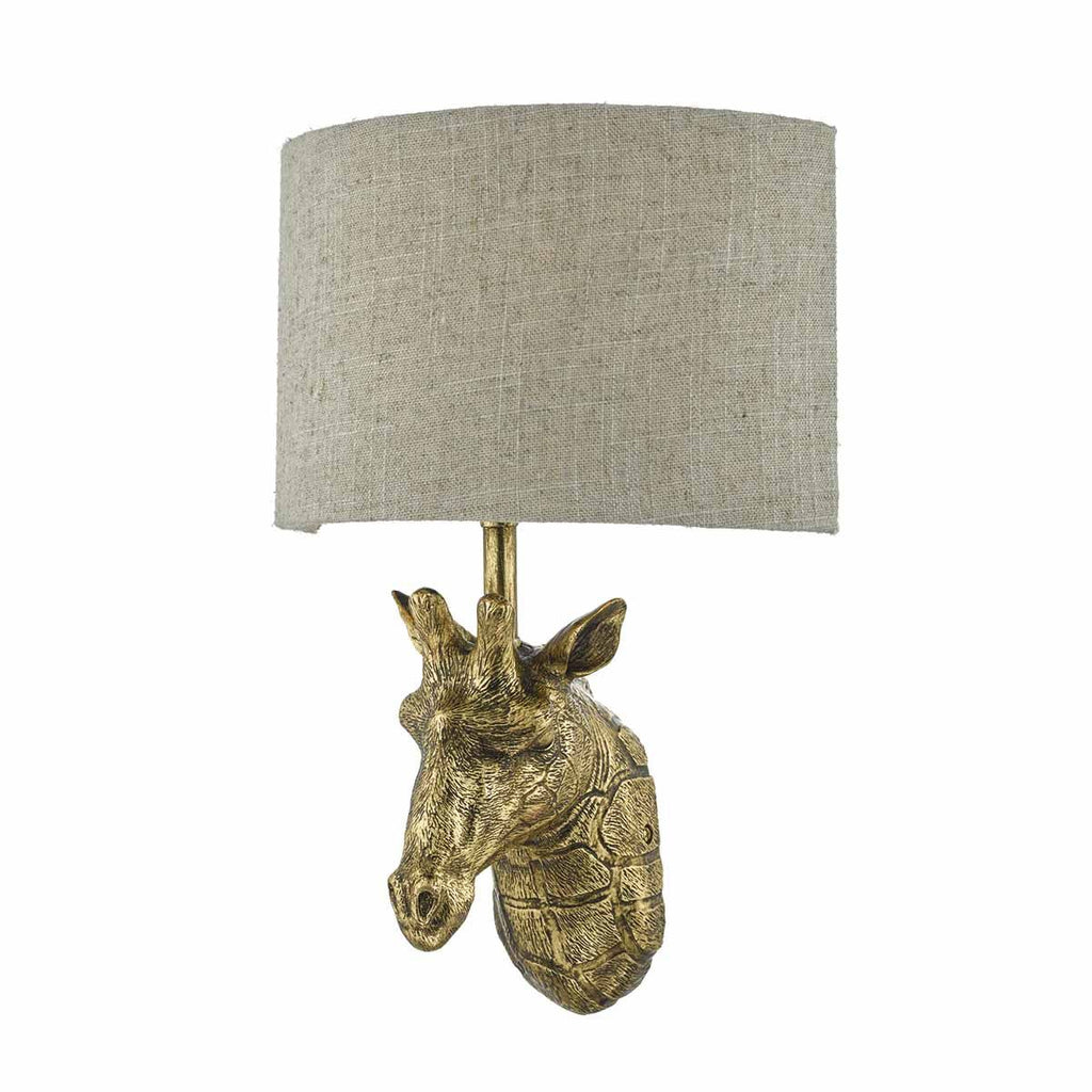 Sophie Wall Gold C/W Natural Linen Shade by Dar Lighting