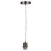 1 Light Antique Chrome E27 Suspension With Clear Cable by Dar Lighting