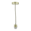 1 Light Satin Brass E27 Suspension With Clear Cable by Dar Lighting
