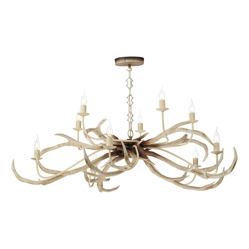 Stag 10 Light Bleached Pendant by David Hunt Lighting