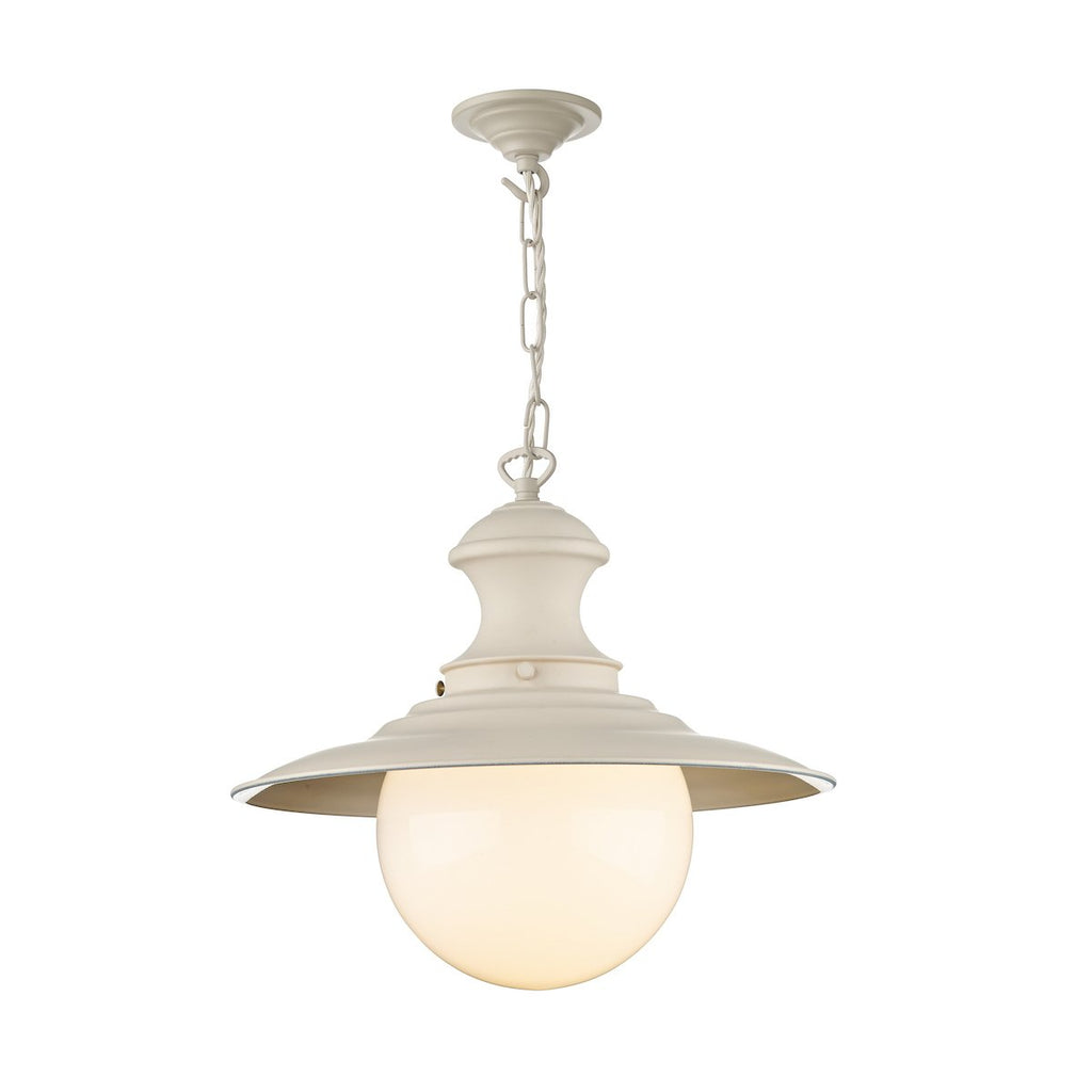 Station Lamp Large Pendant Cream by David Hunt Lighting
