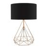 Sword Table Lamp Copper c/w Black Cotton Shade by Dar Lighting